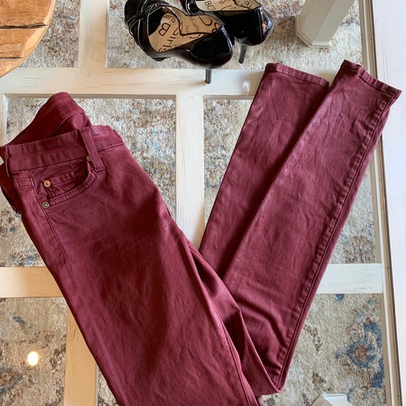 7 For All Mankind Bordeaux Skinny Jeans~Size 24 - Picture 5 of 5